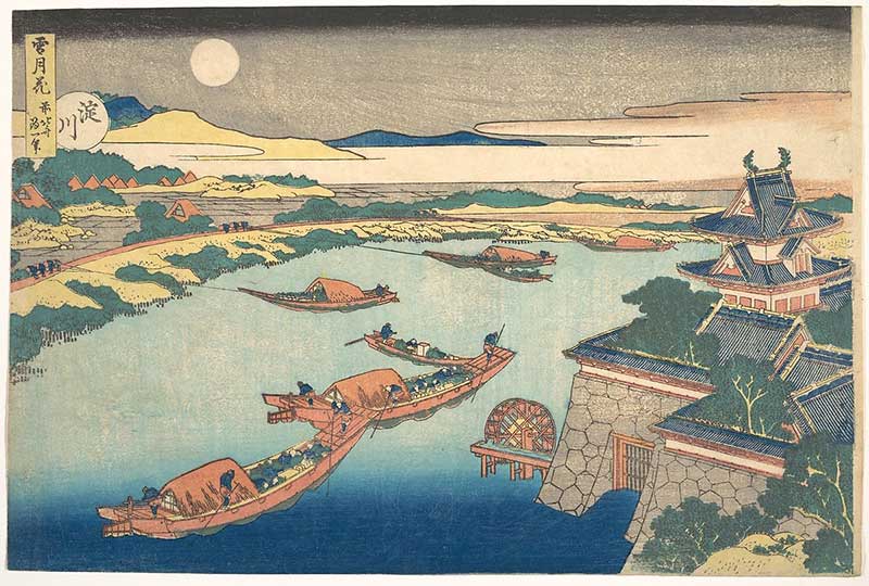 Moonlight on the Yodo River by Hokusai