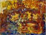 Monet's Japanese Footbridge from 1922 is dominated by burning yellow and fierce red tones