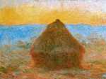 Monet painted a number of versions of Haystacks, at different times of the day and year.