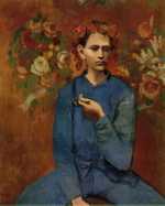 'Garçon à la pipe, (Boy with a Pipe)' by Picasso in 1905 in his red period, currently in private collection