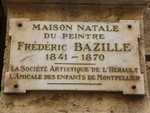 A plaque commemorating the birth place of artist Frédéric Bazille at the l'Hôtel Périer in Montpellier (© Albertvillanovadelmoral, CC BY-SA 3.0)