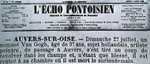 Article on Van Gogh's death from L'Écho Pontoisien, 7 August 1890