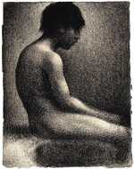 'Seated Nude, Study for Une Baignade' by Seurat, 1883, Scottish National Gallery