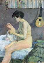 Nude portrait of a girl, Gauguin's most notable contribution at the exhibition.