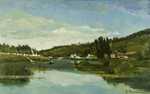 Pissarro's The Marne at Chennevieres, painted in 1864.