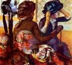 Another topic Degas returned to repeatedly in his later years was the Milliner (a person selling lady's hats).