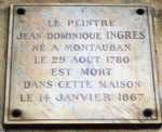 Plate in memory of Ingres at 11 Quai Voltaire in Paris, where Ingres died in 1867 (© Celette, CC BY-SA 4.0)