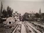 The garden of Gustave Caillebotte at Petit Gennevilliers (winter 1891-1892); on the right the big house, on the left, the little house and the workshop with the greenhouse in front.