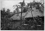 Jules Agostini's 1896 photograph of Gauguin's house in Puna'auia. Note the sculpture of a nude woman.