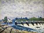 'Molesey Weir – Morning', one of the paintings executed by Sisley on his visit to Britain in 1874