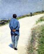 'Homme portant une blouse', by Gustave Caillebotte (1848–1894), date unkown, oil on canvas