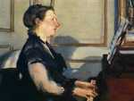 Manet painted a number of pictures of his wife, Suzanne, including this one of her playing the piano. The two met when Suzanne came to teach Manet and his brother how to play.