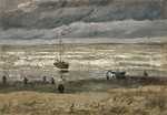 Scheveningen beach in stormy weather by Van Gogh, 1882, stolen in Dec 2002 now at the Van Gogh Museum in Amsterdam