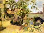 'Garden in Vaugirard (Painter's Family in the Garden in Rue Carcel)' by Gauguin in 1881, Ny Carlsberg Glyptotek, Copenhagen