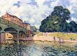 'Bridge at Hampton Court', painted by Alfred Sisley in 1874