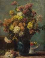 Flowers in a Blue Vase by Charles Tillot