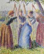 Pissarro's 1891 work Peasant Women Planting Poles (Paysannes plantant des rames).