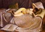 'Nude Lying on a Couch' by Gustave Caillebotte (1848–1894) in 1873, oil on canvas