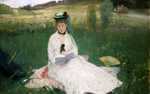 Berthe Morisot's Reading, a canvass of her sister Edma, is another powerful image.  