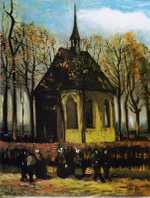 Congregation Leaving the Reformed Church in Nuenen by Van Gogh, 1884, Van Gogh Museum, Amsterdam