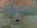 The first impressionist exhibition took place in 1874. One of Claude Monet's submissions, particularly derided by critics, was Impression: Sunrise.