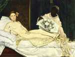 Compare Cezanne's painting with Manet's original Olympia, shown at the Salon nine years previously.