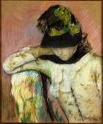 'Young Woman in a Black and Green Bonnet', painted by Mary Cassatt, c. 1890, Princeton University Art Museum