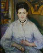 Madame Victor Chocquet by Pierre-Auguste Renoir in 1875, currently at Staatsgalerie Stuttgart