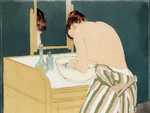 Woman Bathing (La Toilette) by Mary Cassatt, 1890-1, is a drypoint and aquatint print