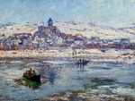 During the years 1876-83, Monet moved from Argenteuil to Vetheuil and then to Poissy. Despite his nomadic lifestyle and other problems he managed to produce a number of striking landscapes.